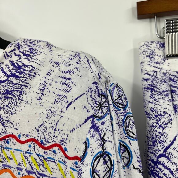 Vintage Ali Miles Short Sleeve Blouse & Pants Set TieDye 80's USA Made Women 12 - Picture 13 of 14